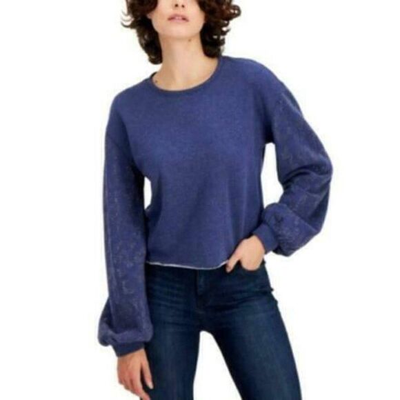 INC Embellished-Sleeve Sweatshirt size Medium - NEW - Picture 1 of 12
